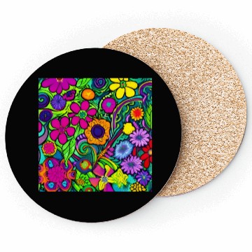 Discover Magic flowers art Coasters