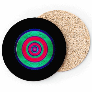 Discover Green-Pink Circle Geometric Pattern Coasters
