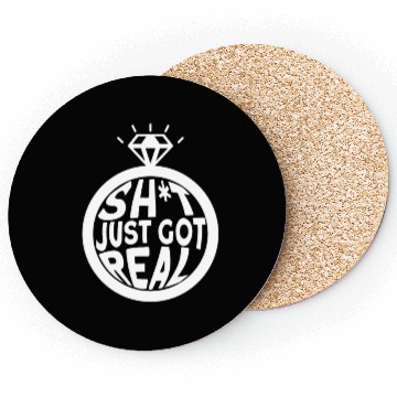 Discover Sh*t Just Got Real - Bride Groom Matching Couple Coasters