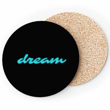 Discover Black And Blue Dream Typography Coasters
