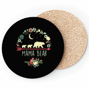 Discover Floral Mama Bear With 2 Cubs Coasters