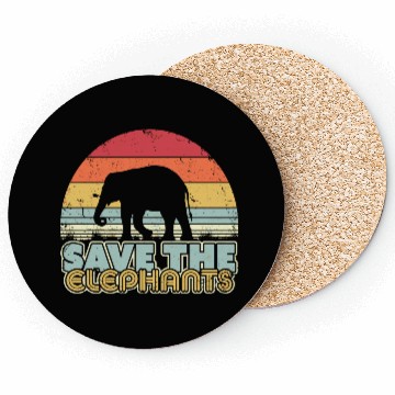 Discover Save The Elephants Retro Elephant Coasters