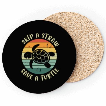 Discover Skip A Straw Save A Turtle Retro Sunset Sea Turtle Coasters