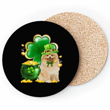 Discover Pomeranian Dog Shamrock St Patricks Day Coasters