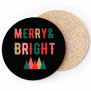 Discover Merry and Bright Christmas tree Coasters