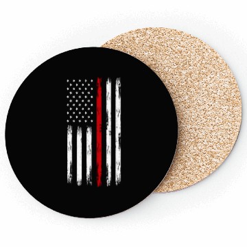 Discover Thin Red Line Firefighter American Flag Coasters