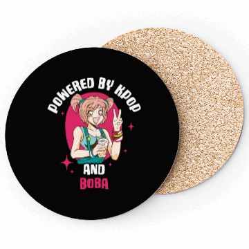 Discover Powered By Kpop And Boba Funny Kpop Gift Coasters
