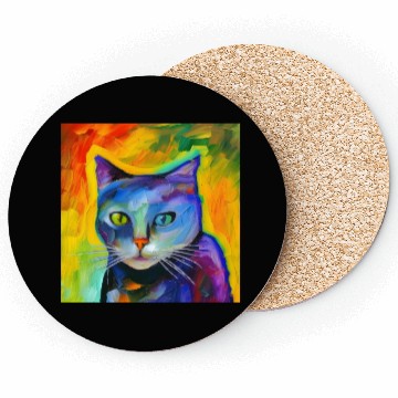 Discover Fantasy portrait of a cat Coasters