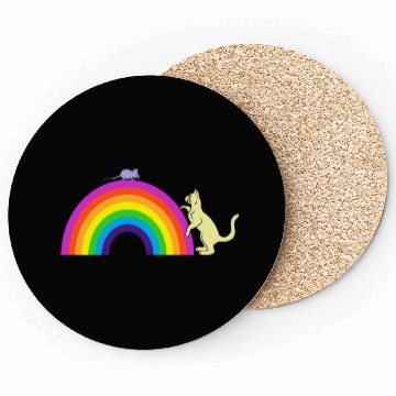 Discover Kidcore Cat And Mouse Rat Rainbow Gift Idea Kids Coasters