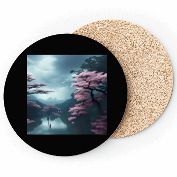 Discover Pink trees by the water Coasters