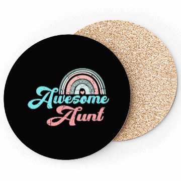 Discover Awesome Aunt retro rainbow vintage Coasters