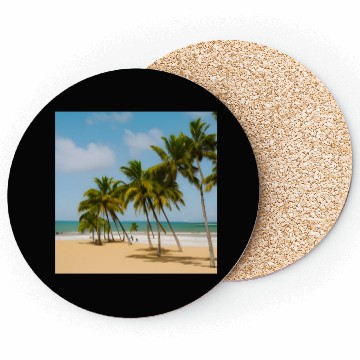 Discover Calm beach with palm trees Coasters