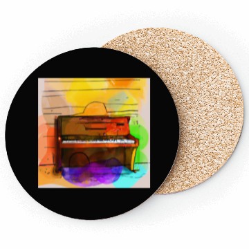 Discover A beautiful piano in front of a colorful wall Coasters