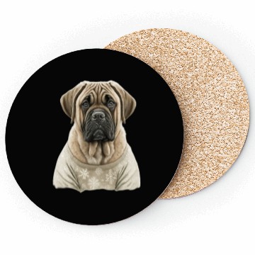 Discover Festive English Mastiff in a Christmas Sweater Coasters