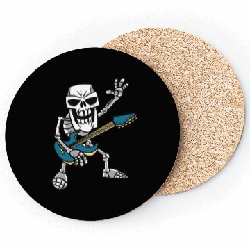 Discover Rock & Roll Skeleton Guitar Music Lover Rockstar Coasters