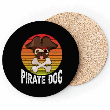 Discover Pug Pirate Dog Coasters