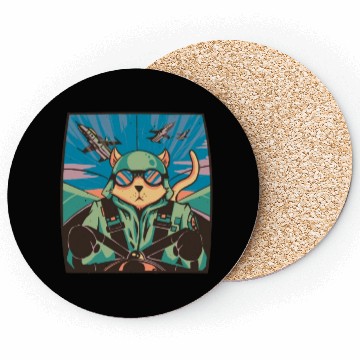 Discover Fighter jet pilot-cat Fighter jet pilot-cat inspir Coasters