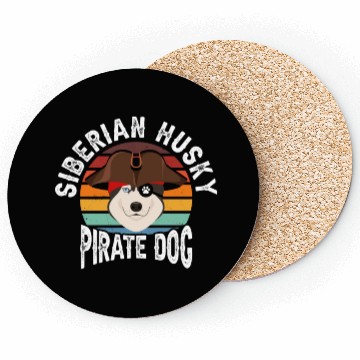 Discover Siberian Husky Pirate Dog Coasters