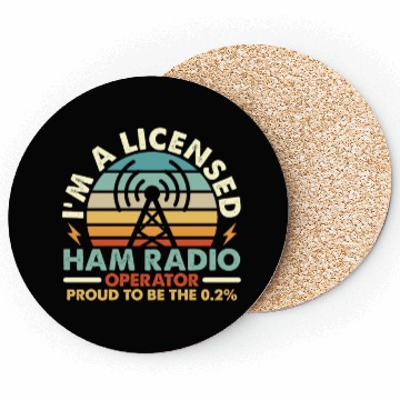 Discover Ham Radio I'm A Licensed Ham Retro Radio Operator Coasters