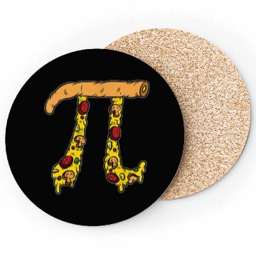 Discover Pizza Pi Funny Pi day gift funny Pizza Pi Coasters