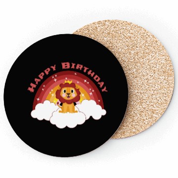 Discover Happy Birthday Rainbow Lion Clouds Star Gift Idea Coasters