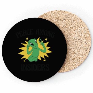 Discover Alien Peace Alien Head Martian Space Outsider Coasters