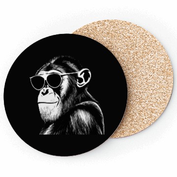 Discover Chimpanzee with sunglasses Coasters