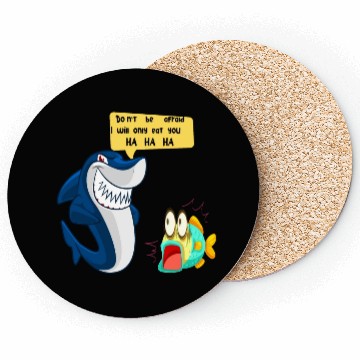 Discover funny shark. Coasters