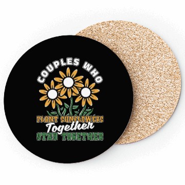 Discover Sunflower Gardening Couple Coasters