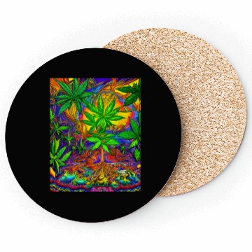 Discover Psychedelic Colorful Cannabis Coasters