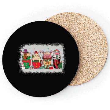 Discover Christmas Coffee Cup Bleached Coasters