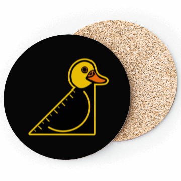 Discover Funny Yellow Set Square Duck Coasters