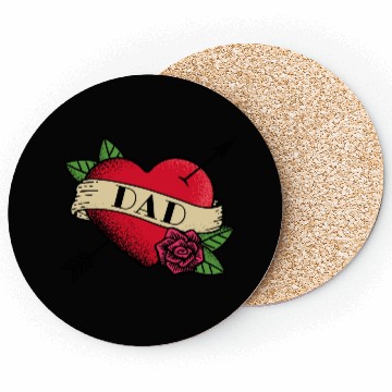 Discover Heart Tattoo Dad Coasters