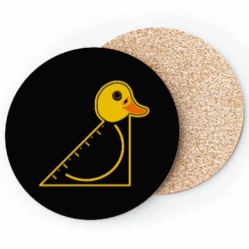 Discover Funny Yellow Set Square Duck Coasters