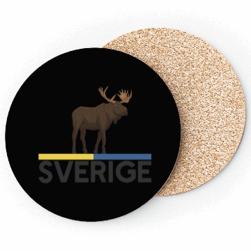 Discover Sweden Flag Sverige Moose Coasters