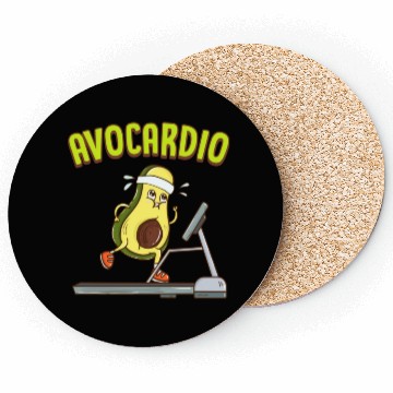 Discover Avocardio Avocado Cardio Pun Running Exercise Gym Coasters