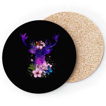Discover Floral Galaxy Deer Coasters