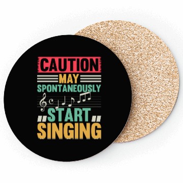 Discover Music Lover - Caution May Spontaneously Start Sing Coasters