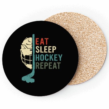 Discover Eat Sleep Hockey Repeat Coasters
