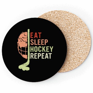 Discover Eat Sleep Hockey Repeat Coasters