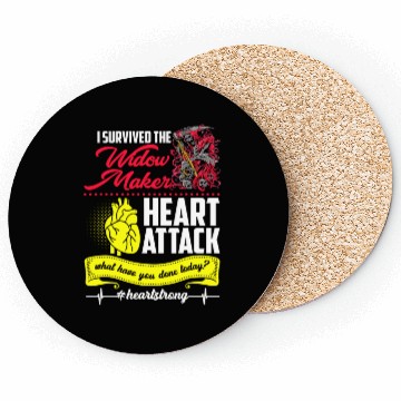 Discover I Survived The Widow Maker Heart Attack Coasters