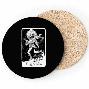 Discover The Fool Skeleton With Dog Tarot Card Coasters