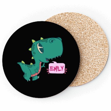 Discover EMILY - Lovely girl name with cute dinosaur Coasters