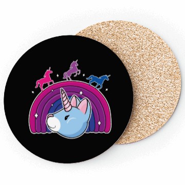 Discover Kawaii Bisexual Pride Unicorn Bi Rainbow Coasters