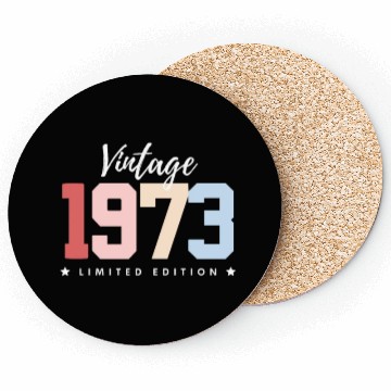 Discover 50 Years Vintage 1973 Retro 50th Birthday Coasters