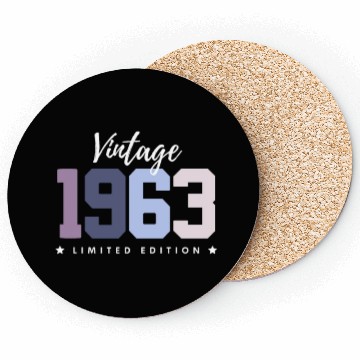 Discover 60 Years Vintage 1963 Retro 60th Birthday Coasters