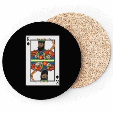 Discover King Spades African American Card Halloween Coasters