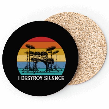 Discover I Destroy Silence Drummer Band Music Beat Drum Coasters