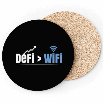 Discover DeFi Over WiFi Funny Crypto Bitcoin Coasters