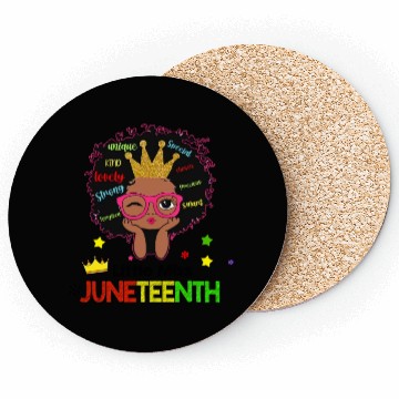 Discover Afro Lady Woman, Juneteenth Day Coasters